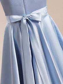 Vestido de princesa para niña preadolescente, vestido de novia abultado - Azul - Ver 5