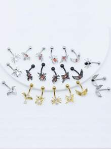 1PC Stainless Steel 14G Belly Real Piercing Button Ring For Women Body Piercing Jewelry Navel Rings