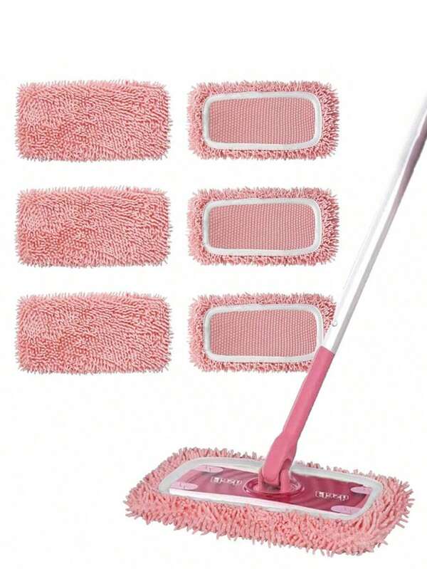 Pack Of 2/4/6 Wet Floor Mops, Washable For Moist Floor Cloths, Ideal For Floor Cloths, Reusable, Microfibre For Wet, Dry/Wet Floor Cloths