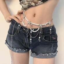 1 Super Fairy Tassel Flower Belt, Multiple Styles, Imitation Pearl Multi-Layer Stacking. It Has A Niche And High-End Feel, With A Personalized, Fashionable, And Elegant Style. It Is A Waist Accessory For Women's Clothing. - 02 - Xem 2
