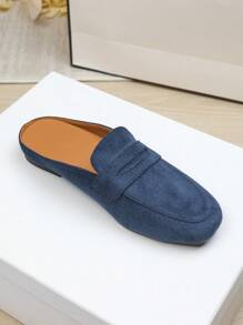 Women's 2025 Spring/Summer New Slip-On Slippers, Flat Soft Bottom Fashion Mule Shoes, Plus Size 41-43