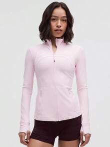 Define Jacket Nulu Women's Lightweight, Full Zip Running Track Jacket-For Yoga Gym Running-Sweat-Wicking-Yoga-All Seasons Sport-Spring/Summer-Autumn/Winter-Back To School - Pink Organza - 查看 1