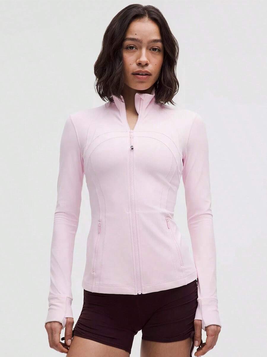 Define Jacket Nulu Women's Lightweight, Full Zip Running Track Jacket-For Yoga Gym Running-Sweat-Wicking-Yoga-All Seasons Sport-Spring/Summer-Autumn/Winter-Back To School - Pink Organza - 查看 1