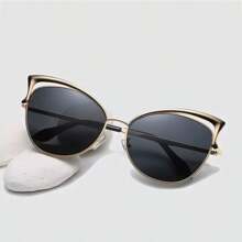 1 Stück elegante, sexy Katzenohren Metallbrille in Lila, modisch für Reisen