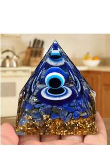 5 Cm Devil's Eye Natural Crystal Ball Pyramid Decorative Crystal Pebble, Suitable For Home Or Car Desktop Decoration.