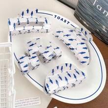 Neue halbkreisförmige Haarklammer, personalisierter quadratischer eleganter Haarschmuck, europäischer und amerikanischer Stil, koreanische Version 2025, PVC-Haarklammer, vielseitige Haarklammer in Meeresoptik für Frauenhaarschmuck