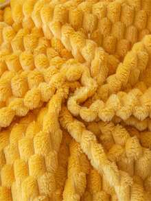 1 件舒适法兰绒羊毛毯 - 超柔软、轻盈、适合所有季节，采用六角提花设计，适合万圣节居家、圣诞节露营和旅行、母亲节亮黄色、时尚房间卧室装饰配件、羊毛毯 - 黃色 - 查看 10