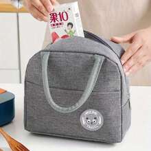 1/3件带手柄保温午餐袋隔热便当包铝箔米袋餐包冰袋学生便当午餐手提包隔热不接触食物 - 彩色 - 查看 7