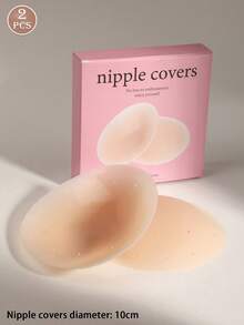 Reusable Ultra-Thin Nipple Covers, Comes With Storage Gift Box, Invisible Self-Adhesive Breast Petals, Convenient To Carry, Lingerie & Lingerie Accessories, Prevent Nipple Protrusion Embarrassment - Beige - View 13