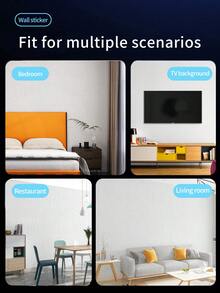 1 Rotolo di 20 metri di carta da parati autoadesiva, adesivi per pareti 3D in schiuma, impermeabile e antiumido, facile da applicare, ritagliabile, adatta per decorare il soggiorno, la sala da pranzo, l'ufficio, il soffitto e altre stanze - Bianco - Visualizzare 11