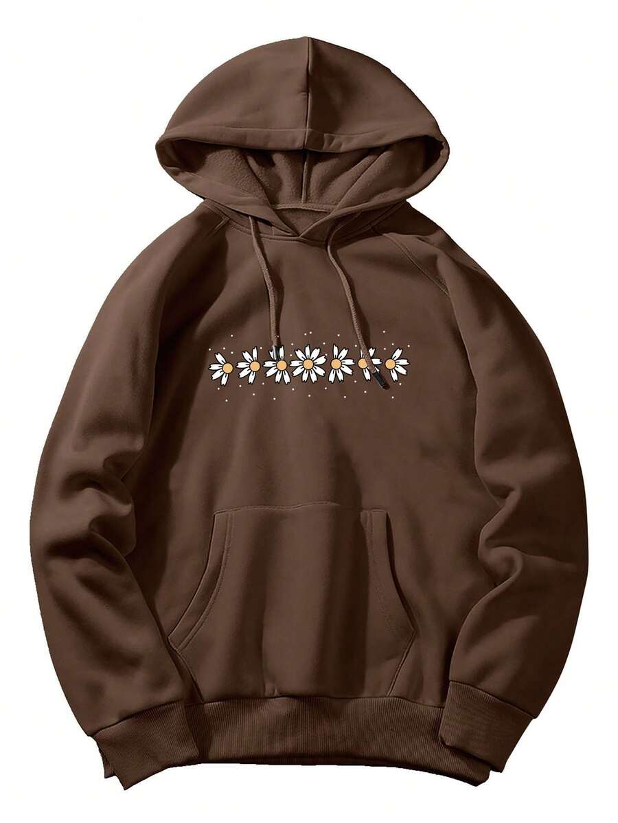 Chaqueta de manga larga con estampado de girasoles para otoño/invierno. Sudadera informal para mujer, ideal para estar en casa, el ocio y los desplazamientos diarios.