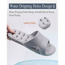 New-  Women's Shower Slipper, Quick Rying Non-Slip Slippers, Bathroom Hou & Pool San, In-Oor Slipper For Gym, Soft Sole, Beige, Size S, M, L, XL - 灰色 11-12 女士 10-11 男士 - 查看 4