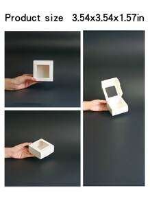 10pcs White Small Size Gift Boxes With Clear Window, Suitable For Jewelry, Soap, Candy, Handmade Items, Decorative Flat Loose Packing Boxes, Great For Gifts, Crafts, Weddings, Bridal Showers