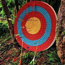Diana de tiro con arco de paja trenzada - Equipo de práctica de tiro al aire libre, fácil de extraer y proteger las flechas, material de paja de colores mixtos, accesorio de tiro con arco, apto para tiro al aire libre en hierba, camping