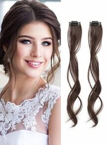 2片装侧刘海夹片，带长鬓角，带人造长龙须刘海，12英寸 - 彩色 - 查看 19