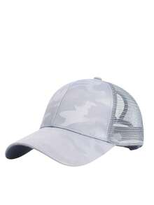 1pc Women's Ponytail Baseball Caps Spring Summer Mesh Sun Hat Running Snapback Hat Female Adjustable Girl Outdoor Visor Hats - Multicolor - View 9