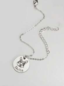 Colgante de collar personalizado con foto, diseño de retrato y recuerdo de mascota, grabado con láser, foto impresa con UV, collar para gato o perro, regalo de vacaciones y recuerdo