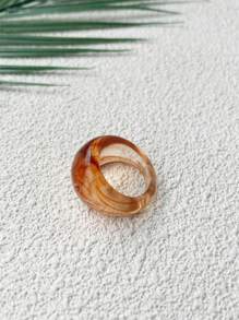 1pc Retro Minimalist Resin Ring, Fashion & High-Quality, Suitable For Daily Wear