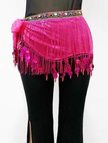 1PC New Belly Dance With Tassel Dance Scarf Strap Belly Dance Waist Chain Hip Scarf - Multicolor - View 6