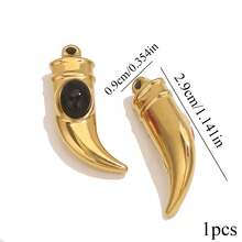 1 pieza Colgante de machete con ojo de tigre rojo de acero inoxidable de moda, accesorio para hacer collares, aretes, pulseras y joyas - colgante - Ver 12