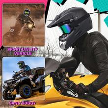 Off-Road Motorbike Full Face Helmet For Adult Dirt Bike UTV Off-Road Helmet Goggles Gloves And Face Mask Matte Black DOT - L - View 9