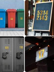 1 Pieza Letras y números decorativos cúbicos de oro 3D autoadhesivos y removibles de acrílico para decoración del hogar. Incluye respaldo adhesivo de alta adherencia sin rastros, instalación sin herramientas, fácil de pegar en metal, madera y otro tipo de puertas.