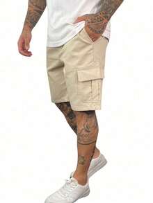 Men's Bermuda Shorts With Cargo Pockets - 米色 - 查看 1