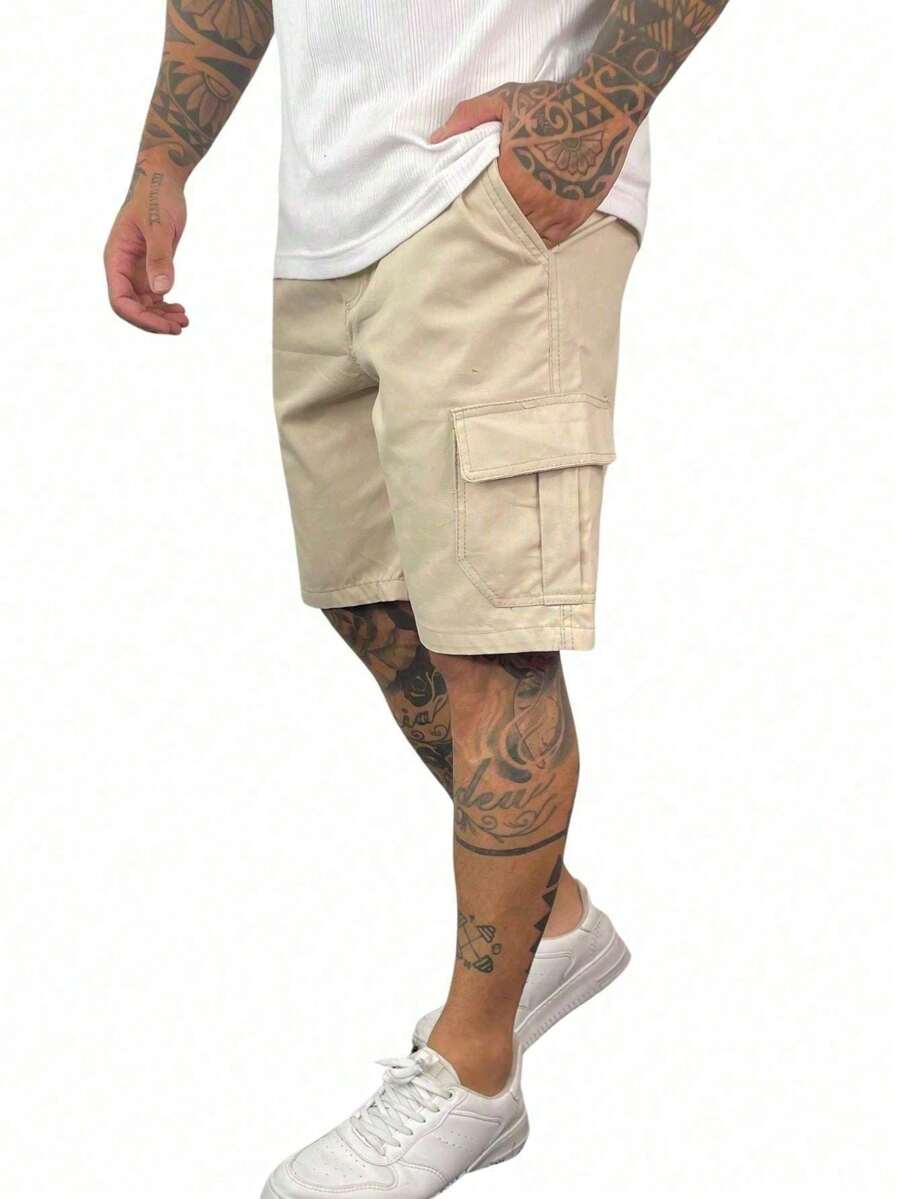 Men's Bermuda Shorts With Cargo Pockets - 米色 - 查看 1