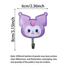Sanrio Sanrio Cute Cartoon Sticky Hooks Featuring Characters Like Hello Kitty, Cinnamoroll, Kuromi, My Melody, And Pompom Purin, No-Drill Daily Home Decor Hooks, Perfect For Hanging Bath Towels, Hand Towels, Bags, Kitchen Tools, And Key Storage, Suitable For Living Room, Kitchen, Bathroom, Bedroom, Office Accessories