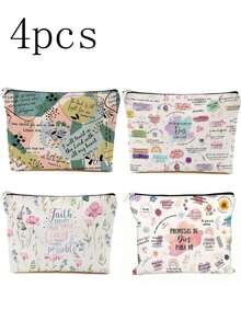 Bolsa de cosméticos inspiradora "La promesa de Dios para mí" - de poliéster, multicolor - ideal para viajes, vacaciones, negocios y actividades al aire libre - regalo perfecto para cumpleaños u ocasiones festivas