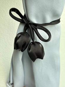 1 件郁金香图案窗帘系带，新式客厅窗帘系带，纺织窗帘系带