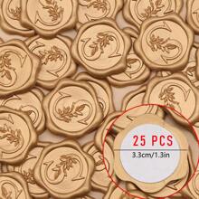 CYFUN DESIGN 20/25 PCS Eucalyptus Pattern Real Wax Sealing Stickers Self-Adhesive Wedding Invitation Envelope Seal Stickers For Decorating Wedding Invitations, Gifts,Back To School,School Supplies