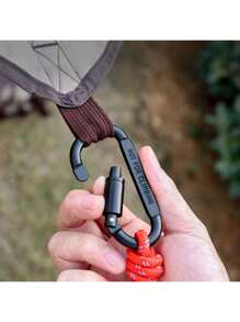 1/5pcs-Heavy Duty D-Shape Mountain Buckles - Sturdy Twist-Lock Metal Clips For Camping, Hiking, Backpacks | Locking Buckle For Hammocks, Dog Leashes, Harnesses