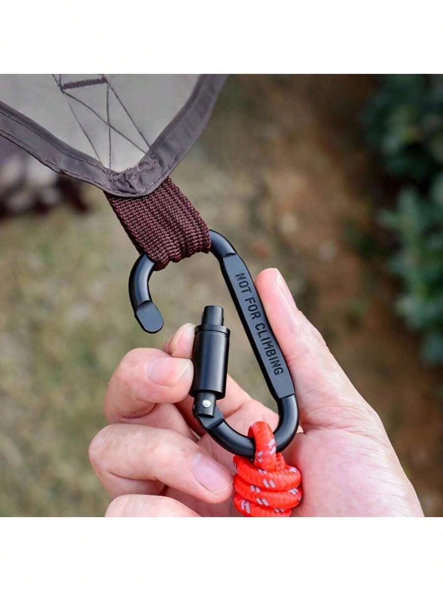 1/5pcs-Heavy Duty D-Shape Mountain Buckles - Sturdy Twist-Lock Metal Clips For Camping, Hiking, Backpacks | Locking Buckle For Hammocks, Dog Leashes, Harnesses