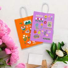 6/12/24 Peças Sacolas de Presente Coloridas para Festa com Alças, Duráveis, Fashionáveis, Multicoloridas, Adequadas para Lembrancinhas de Festa, Artesanato e Presentes, Comemorações de Aniversário, Casamento e Feriados (Cores Mistas Aleatoriamente)