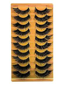 10 pares de pestañas postizas de visón 3D naturales y suaves, set de maquillaje con extensiones de pestañas de visón, pestañas cortas