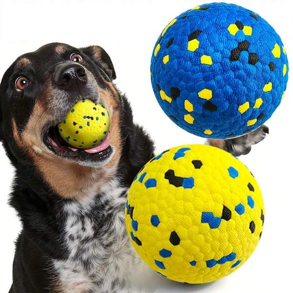 Indestructible Dog Tennis Balls For Aggressive Chewers, Indestructible Dog Balls For Fetch Game, Durable Bouncy Lightweight Floating Toys, Available In Multiple Colors Such As Blue, Yellow And White, SuitableFor Dogs Of All Sizes To Play With