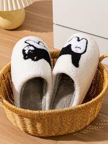 Cute Cat & Sequin Design Slip-On Slippers, Comfortable Indoor Casual Home Slippers For Women - màu nâu - Xem 2