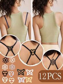 2pcs/4pcs_Set Love Shaped Bra Strap Clip, Invisible Anti-Slip Bra Strap BuckleBody Care For Travel,Sport,Outdoor,Belt - Multicolor - View 14