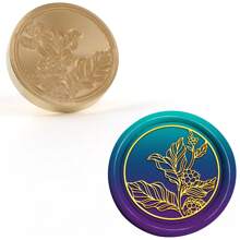 CYFUN DESIGN 1 PC Minimalist Floral Series Wax Seal Stamps 25mm Solid Brass Engraved Fire Lacquer Stamp Heads NO Handle For Decorating Notebook Gifts And Greeting Cards (Lilies, Spring Branches, Flower Bushes, Chimes Patterns) Back To School,Back To School,School Supplies