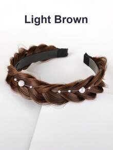 1件手工波西米亚风编织发箍，防滑齿设计，完美发型配饰，鱼骨辫假发发箍，发圈