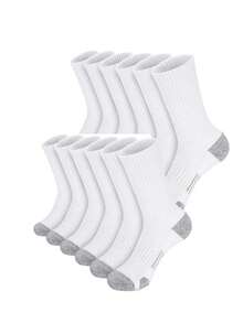 5 đôi tất thể thao bóng rổ cao đến bắp chân màu đen, trắng, xám cỡ lớn dành cho nam, tất đi làm, mùa thu - Nhiều màu - Xem 26