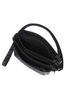 Multifunctional Solid Color Shoulder Bag For Women, Waterproof Crossbody Purse Business Casual Storage Bag, School Commuting Messenger Bag, Black Briefcase For Daily Use, Travel Satchel Bags Multiple Compartments Holiday Gift