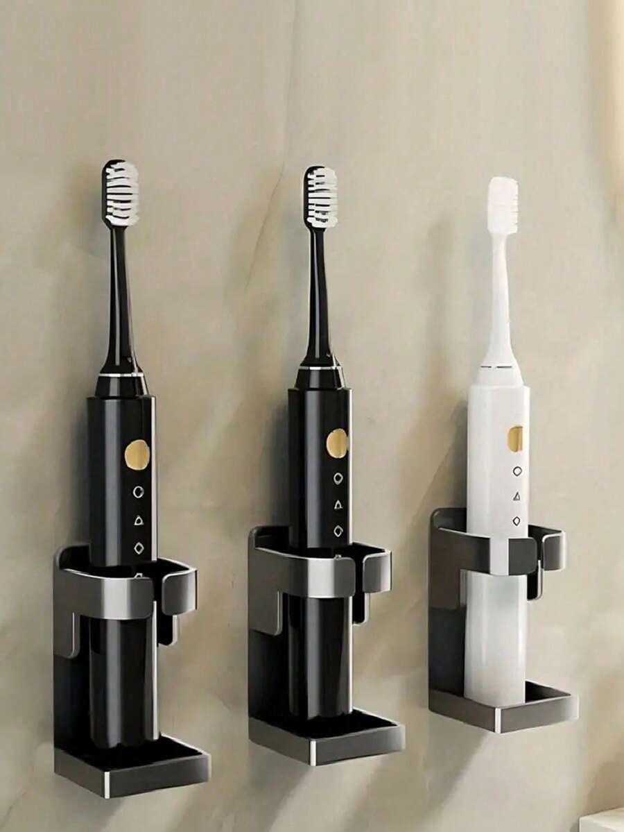 Electric Toothbrush Holder, Wall-Mounted Toothbrush Rack For Home, Bathroom Toothbrush Storage Organizer, Seamless Toothbrush Stand, Suitable For 90% Electric Toothbrushes, Bathroom Accessories, Home Decor, Household Furniture - Multicolor - View 1