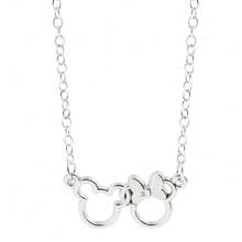 bandai 1pc Disney Cute Minnie Mouse Bow Knot Pendant Popular Cartoon Figure Necklace Mickey Mouse Minnie Pendant Necklace
