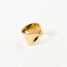 VKHK 1 Peça Anel Aberto Côncavo Personalizado, Revestido em Ouro 18K, Aço Inoxidável, Adequado para Homens e Mulheres, Presente Para Uso Diário