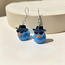 1 Pair Cute Resin Duck Pendant Earrings, Suitable For Summer Pool Party, Vacation Outfit, Women Gift