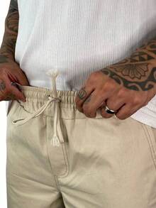 Men's Bermuda Shorts With Cargo Pockets - 米色 - 查看 5