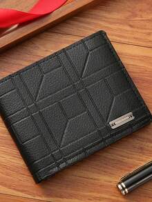 2 件男士休闲时尚钱包 + 时尚石英腕表礼品套装，周年纪念、生日、父亲节的理想礼物 - 黑色套裝4 - 查看 5