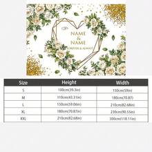 1 tấm Banner phông nền tiệc cưới, Polyester, Tên tùy chỉnh, Họa tiết bó hoa hồng, Thích hợp cho phòng, phòng khách, Banner trang trí tiệc, Trang trí tường nhà, Trang trí ngoài trời - Nhiều màu - Xem 9
